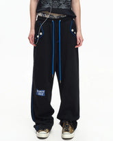 EMO Embroidered Straight-Leg Sweatpants Black
