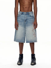 EMO "Retro-Cyber" Wide Leg Denim Jorts