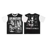 Life Hustlers Raglan‑Sleeve Portrait Graphic Tee