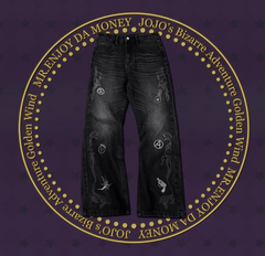 MEDM × JOJO Icon Embroidery Washed Distressed Jeans