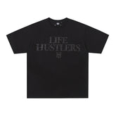 Life Hustlers Black‑on‑Black H Logo T‑Shirt