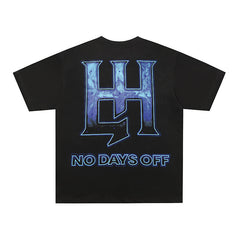 Life Hustlers Blue Cupid Graphic Black Tee