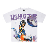 Life Hustlers Astronaut Space‑Print White T‑Shirt