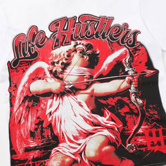Life Hustlers Red Angel Graphic White T‑Shirt