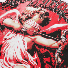 Life Hustlers Red Angel Graphic White T‑Shirt