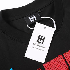 Life Hustlers Wrestler Graphic Black Tee