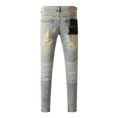 Purple Jeans Stylish Black Distressed Jeans 9071 with Trendy Ripped Details