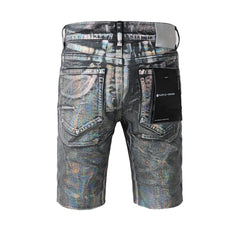 Purple jeans New Jeans Men Personality Trend Fashion Coating Jean Shorts 5028