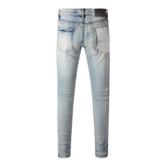 Purple Jeans New Blue Vintage Personality Fashion Ripped Jeans (9058-9050)