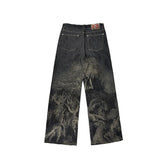 WANNA LAB 25SS Lost Paradise Laser Burnt Original Denim Pants Wide Leg Baggy Edition Jeans Youth Trendy Mid Waist Jeans