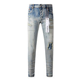 Purple Jeans New Blue Vintage Personality Fashion Ripped Jeans (9058-9050)
