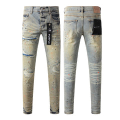 Purple Jeans Stylish Black Distressed Jeans 9071 with Trendy Ripped Details