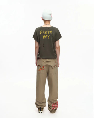 EMO Vintage Washed Flared Work Pants