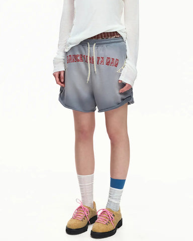 EMO Garment Washed Diamond Quilted Shorts blue