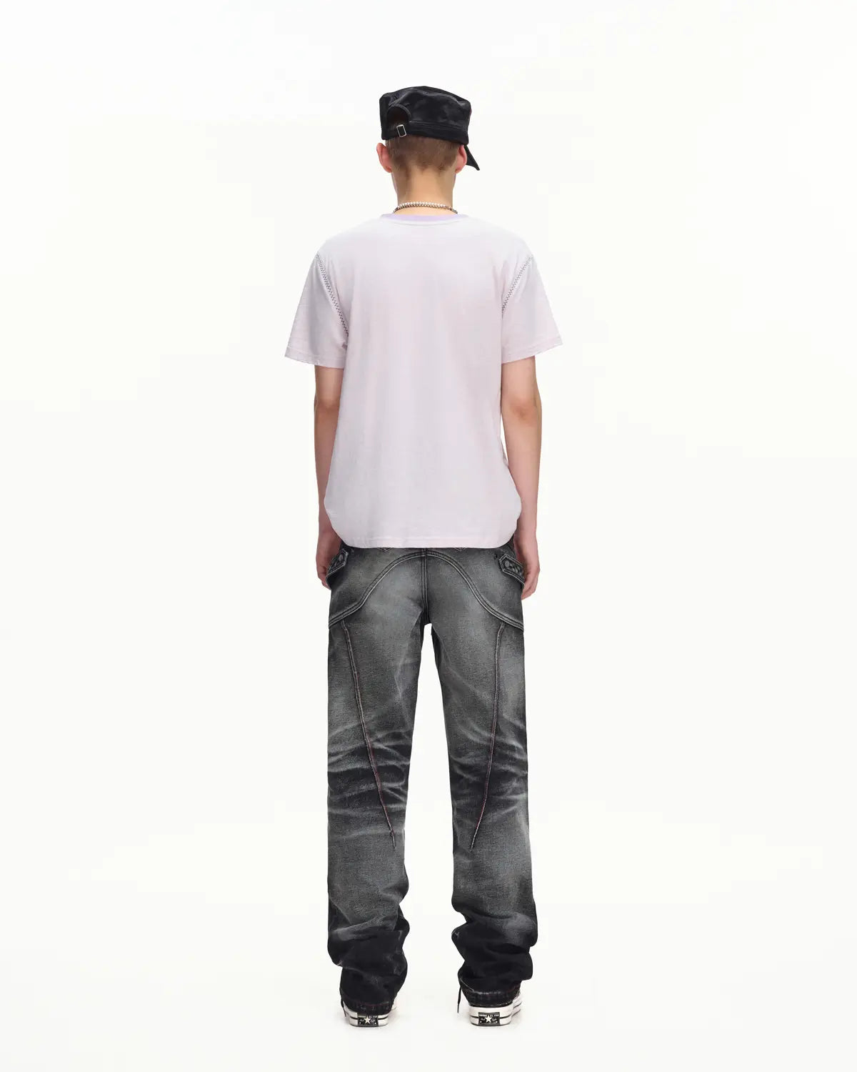 EMO Red Stitch Vintage Wash Slim Jeans