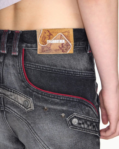 EMO Red Stitch Vintage Wash Slim Jeans