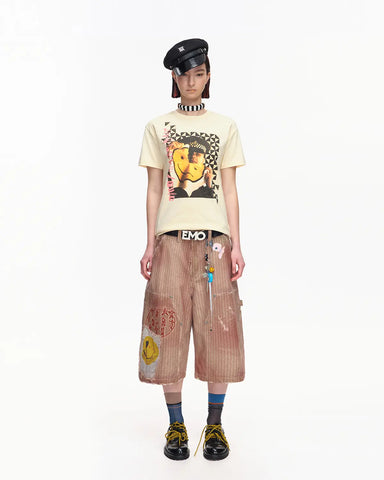 EMO “Acid Smiley” Washed Carpenter Shorts