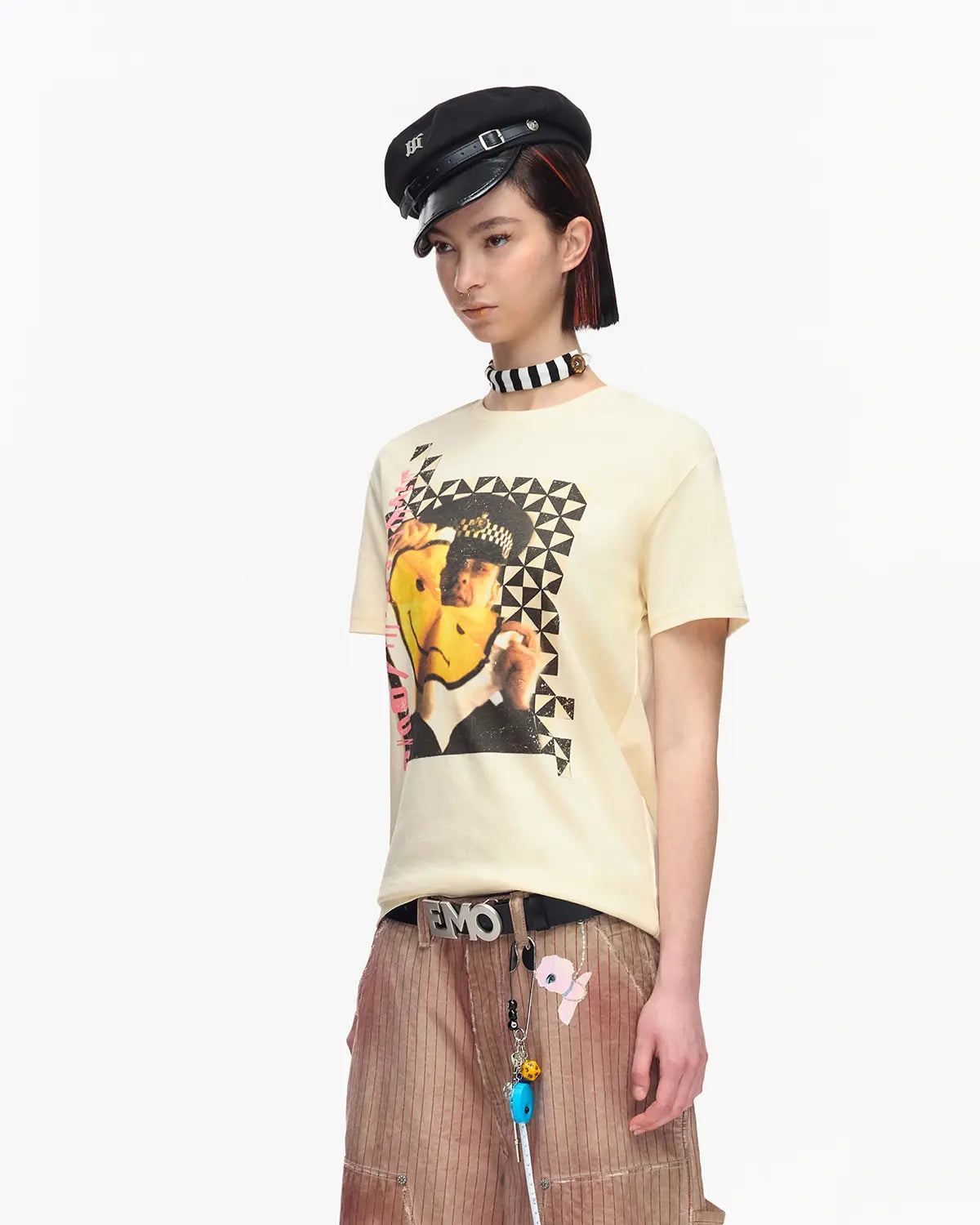 EMO “Acid Smiley” Washed Carpenter Shorts