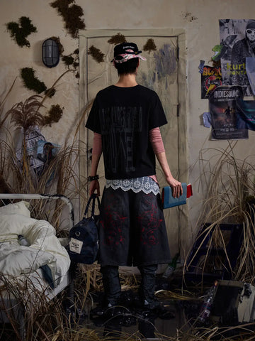 EMO "Retro-Cyber" Wide Leg Denim Jorts