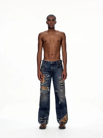 EMO "Shredded Truth" Vintage Straight Denim