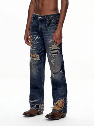 EMO "Shredded Truth" Vintage Straight Denim