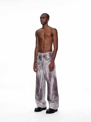 EMO "Cyber Bruise" Distressed A-Line Jeans