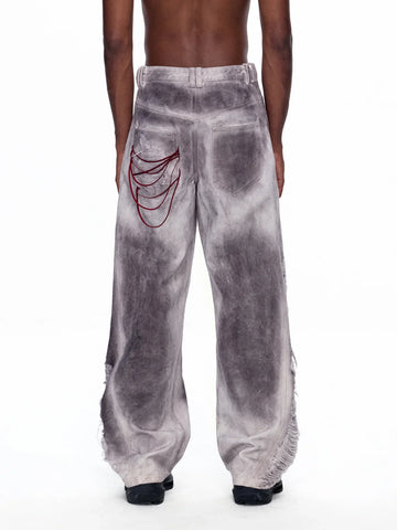 EMO "Cyber Bruise" Distressed A-Line Jeans