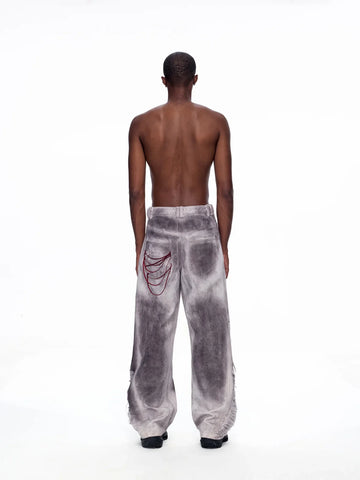 EMO "Cyber Bruise" Distressed A-Line Jeans