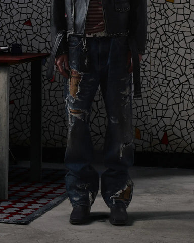 EMO "Shredded Truth" Vintage Straight Denim