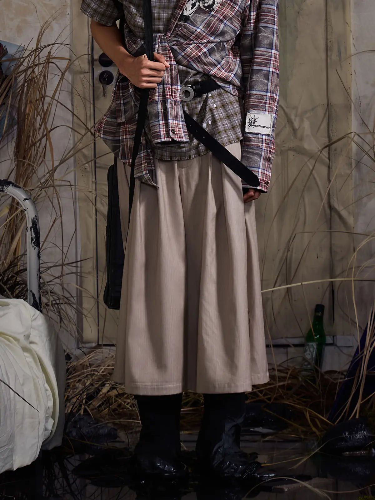 EMO "Filtered Words" Wide Leg Trousers