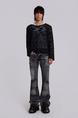 Washed Black Drift Bootcut Jeans
