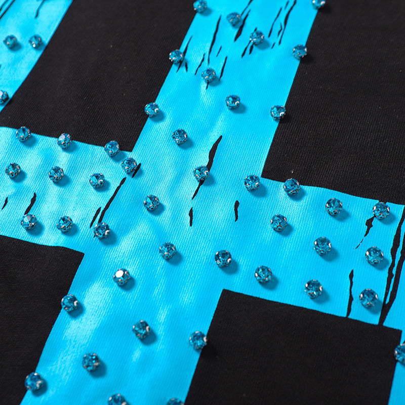 Life Hustlers Turquoise H‑Logo Black T‑Shirt