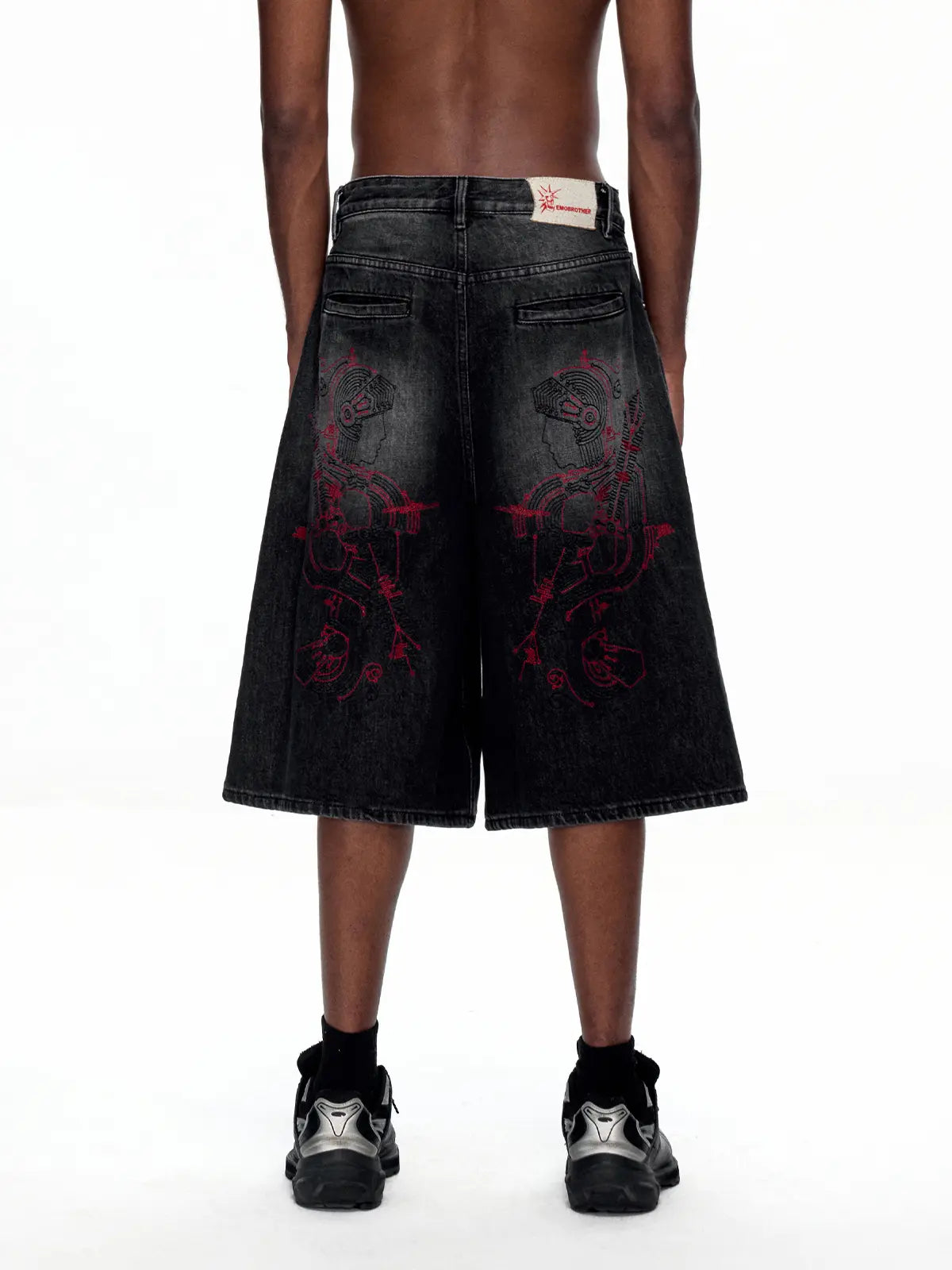 EMO "Retro-Cyber" Wide Leg Denim Jorts