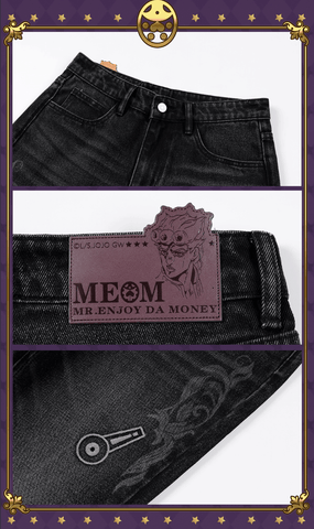MEDM × JOJO Icon Embroidery Washed Distressed Jeans