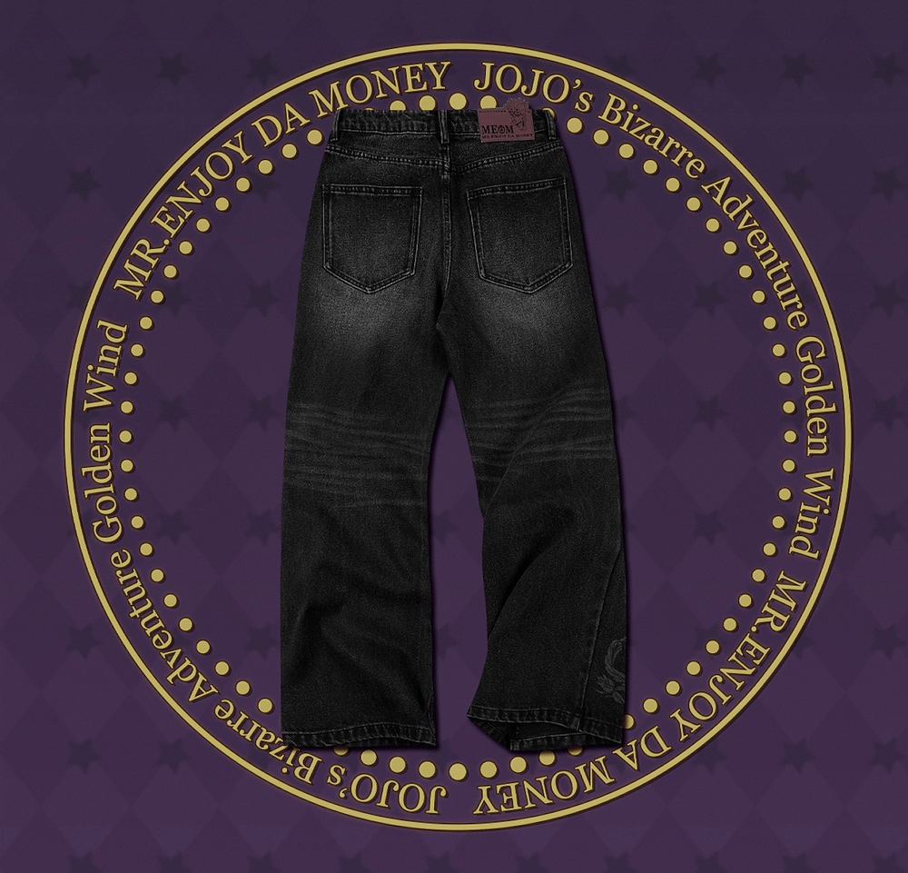 MEDM × JOJO Icon Embroidery Washed Distressed Jeans