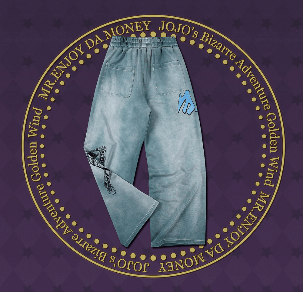 MEDM × JOJO Embroidered Print Washed Sweatpants