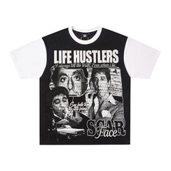 Life Hustlers Raglan‑Sleeve Portrait Graphic Tee