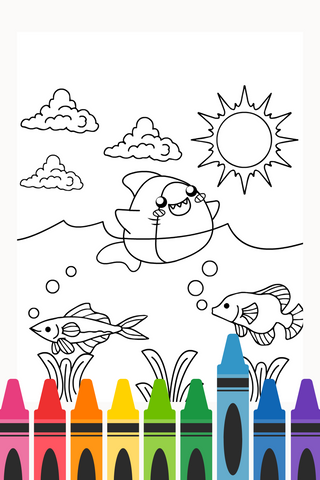 Thicc Shark Coloring Page