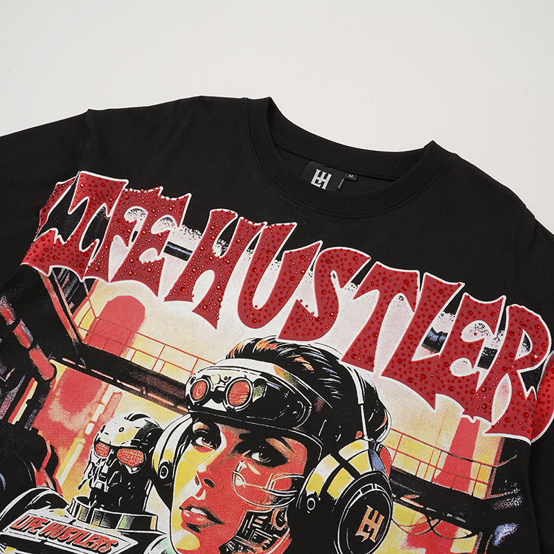 Life Hustlers Portrait Graphic 3‑Color T‑Shirt