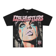 Life Hustlers Lady Portrait Graphic 3‑Color T‑Shirt