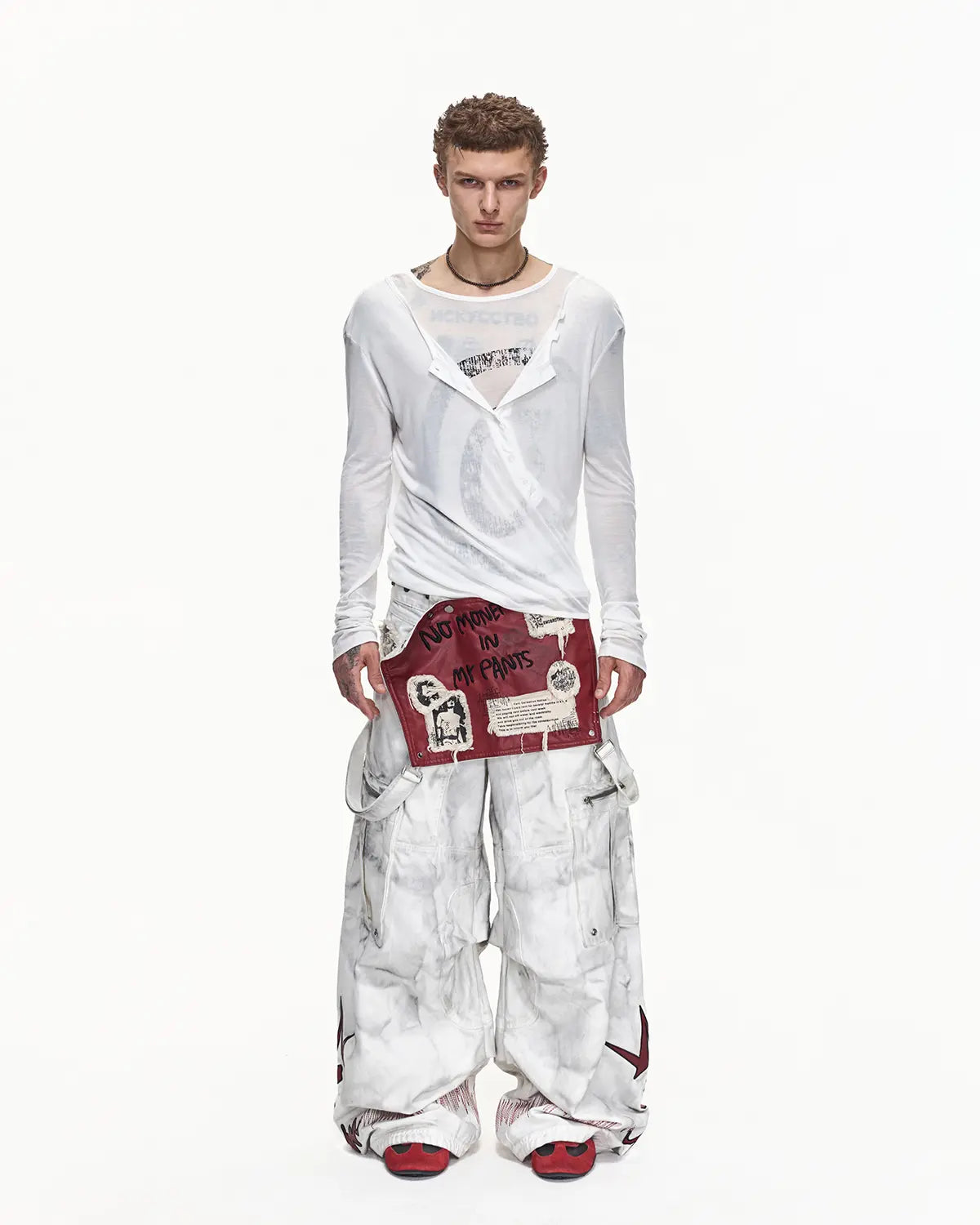EMO Removable Suspender Wide-Leg Overall Jeans