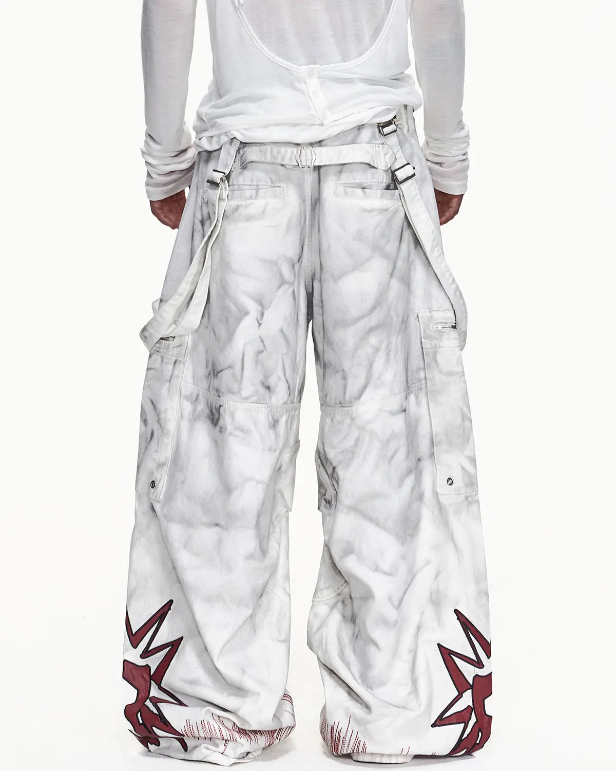 EMO Removable Suspender Wide-Leg Overall Jeans