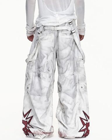 EMO Removable Suspender Wide-Leg Overall Jeans