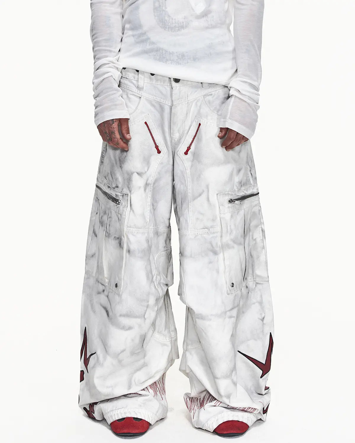 EMO Removable Suspender Wide-Leg Overall Jeans