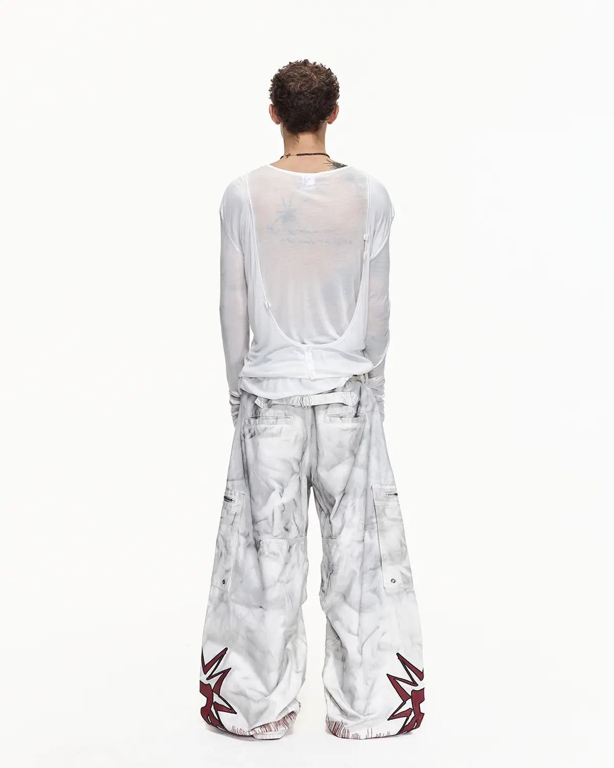 EMO Removable Suspender Wide-Leg Overall Jeans