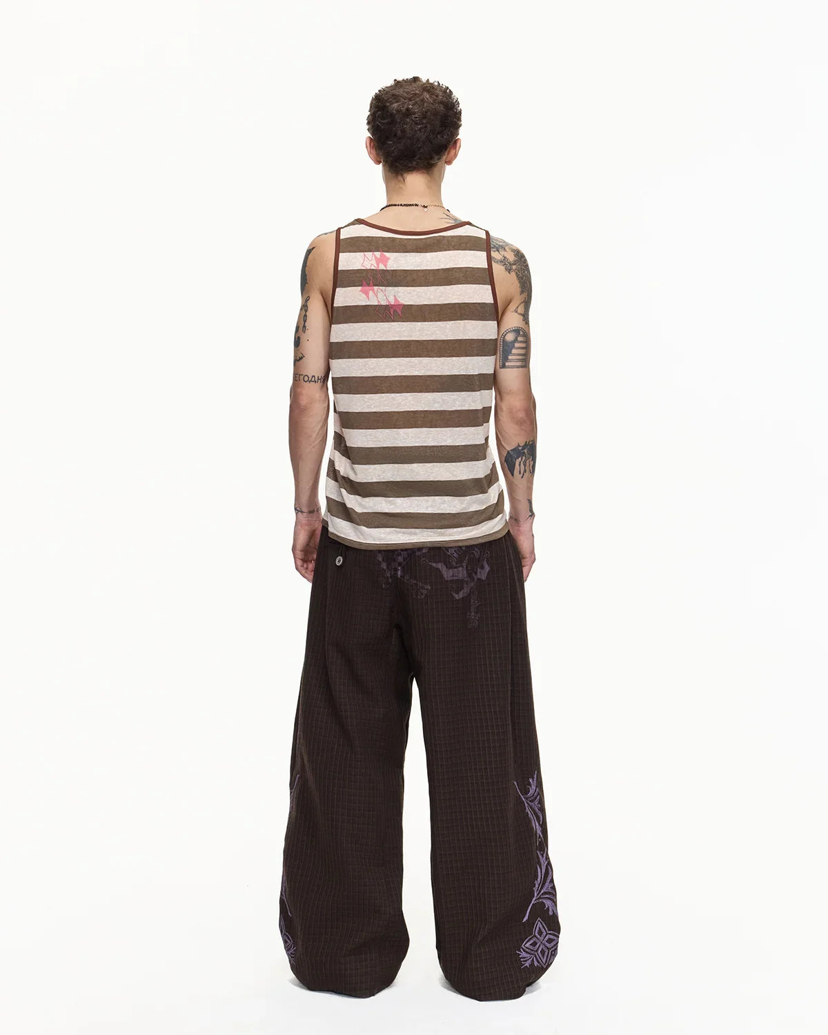 EMO Check-jacquard Wide Leg Trouser