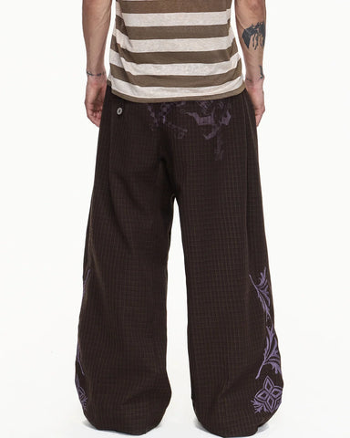 EMO Check-jacquard Wide Leg Trouser