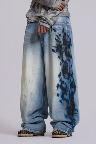 Light Wash Spike Airbrush XL Colossus Jeans