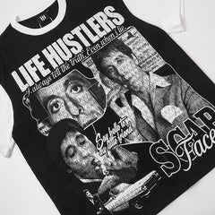 Life Hustlers Raglan‑Sleeve Portrait Graphic Tee