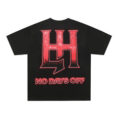 Life Hustlers Red Angel Graphic Black Tee